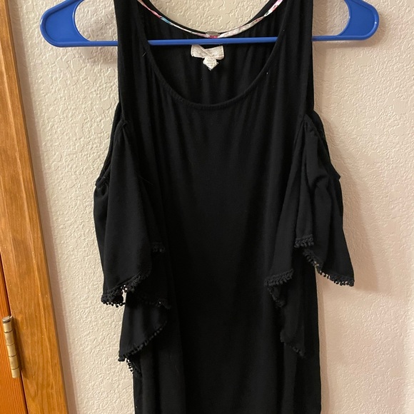 Cupid Black cold shoulder top, size large - Picture 6 of 10